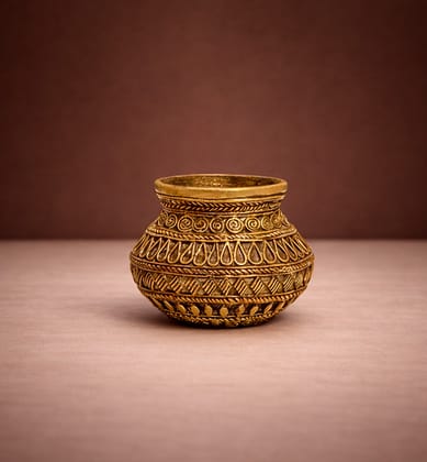 Handcrafted Brass Decorative Kalash Pot – Tribal Bhareva Craft Handcrafted Brass Decorative Kalash Pot – Tribal Bhareva Craft