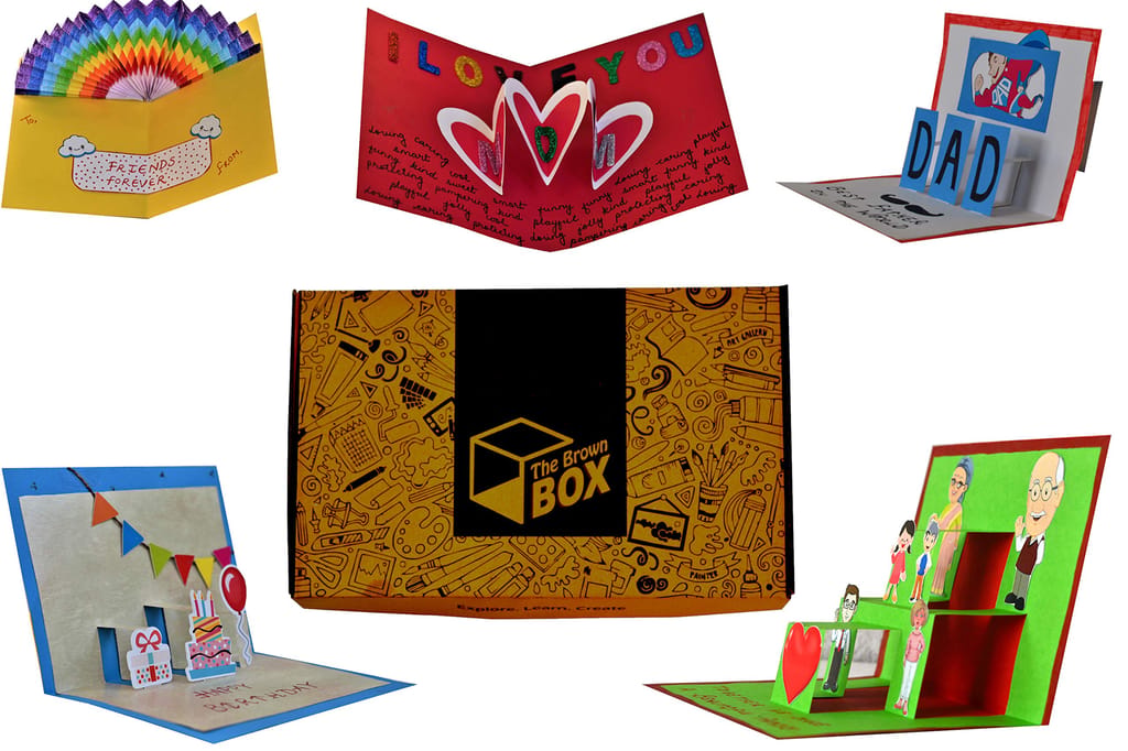 The Brown Box� Art and Craft Kit.Craft Kit.5 in 1 DIY Greeting Card Making Kit for Kids.Father's Day Card Making Kit.Birthday Card.Gift for Girls and Boys .Birthday gift.Age 5 and Above - Stationery | Buy online on ZillyBuy