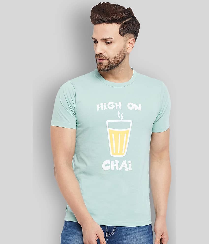 The Million Club Pack of 1 Cotton Blend Regular Fit Men's T-Shirt ( Light Blue )