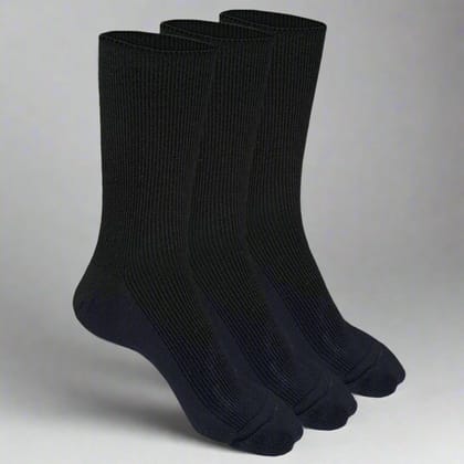 Heelium Woollen Socks for Winter - 3 Pairs-Black | Black | Black / UK 5-9
