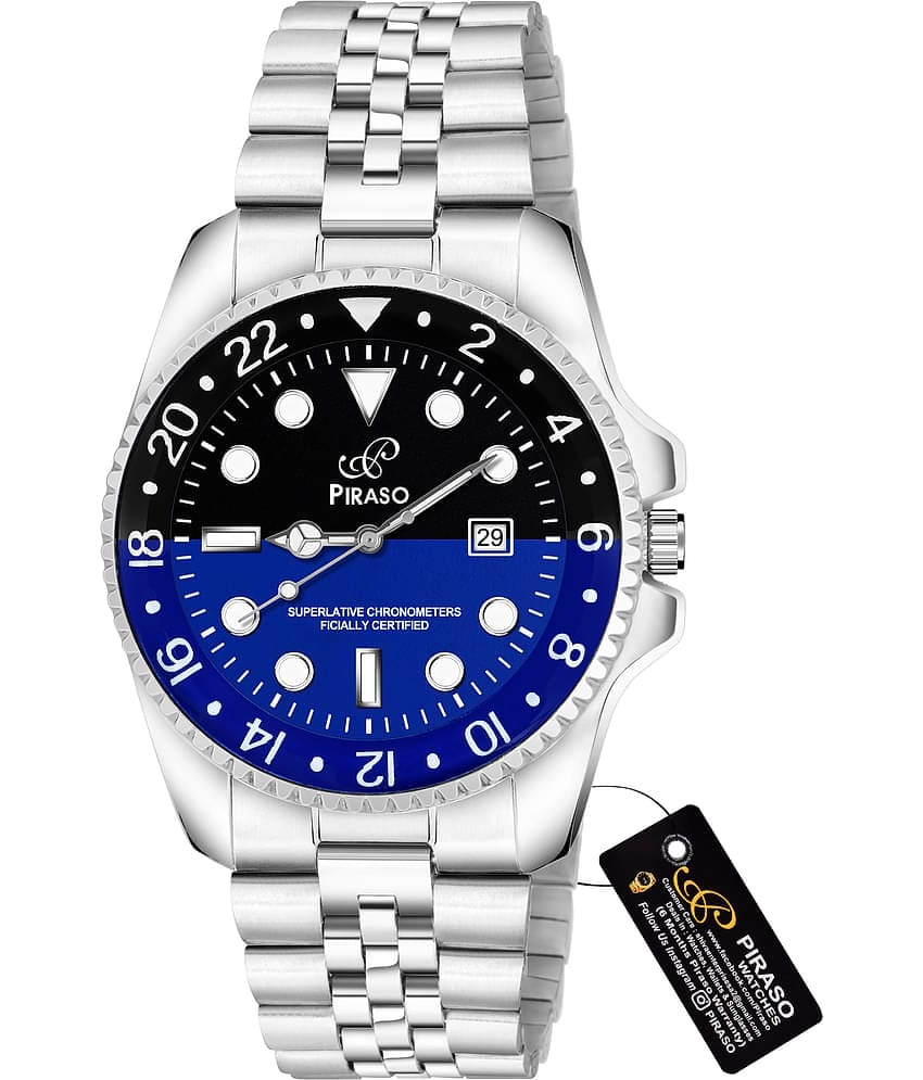 PIRASO Silver Stainless Steel Analog Men's Watch