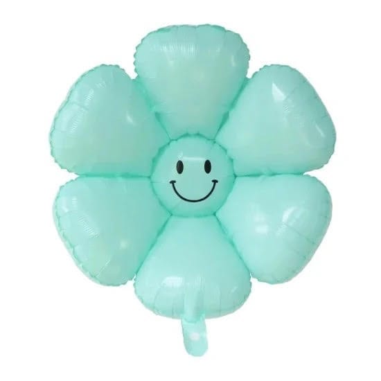 Smiley Flower Balloon Mint Blue - 18 inch - Party and Festive Needs | Buy online on ZillyBuy