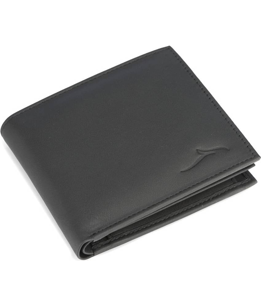 Panther Black/Grey Leather,100% Leather Men's Coin Pouch,RFID Wallet ( Pack of 1 )