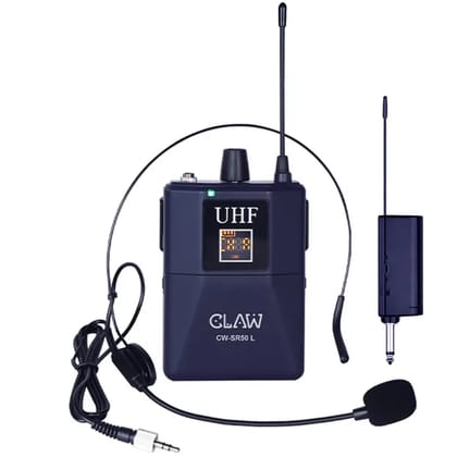 Claw CWSR50L - UHF Wireless Lavalier and Head Microphone with Bodypack Rechargeable Receiver Claw CWSR50L - UHF Wireless Lavalier and Head Microphone with Bodypack Rechargeable Receiver