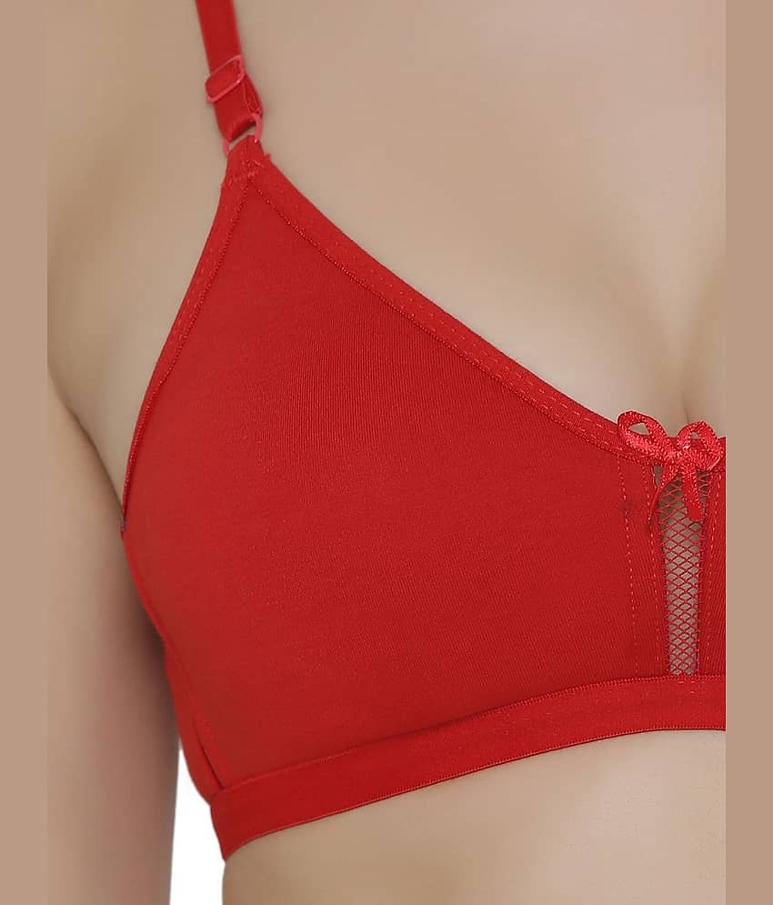 Clovia Cotton T-Shirt Bra - Red