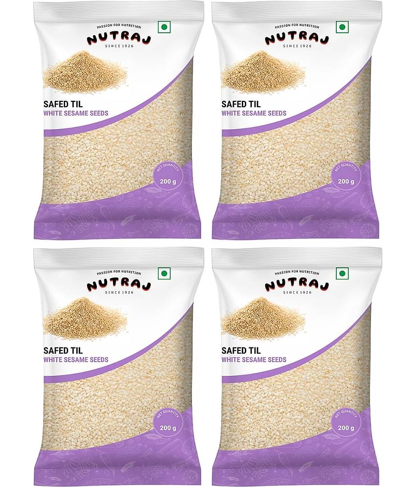 Nutraj White Sesame Seeds (Safed Til) 800G (200G X 4)