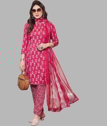 Kashvi Unstitched Crepe Printed Dress Material - Pink ( Pack of 1 )