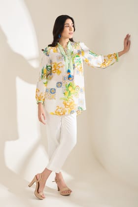 KIWIQ PRINTED MODAL TOP-KIWIQ / Viscose Bemberg / XXS