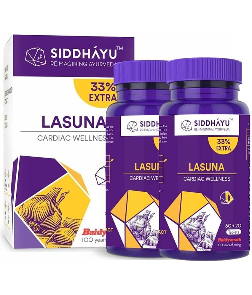 Siddhayu Lasuna Garlic Tablet (By Baidyanath) 60 + 20 Free Tablets (Pack Of 2)