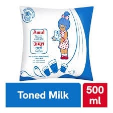 Amul Taaza Pasteurised Toned Milk 500 MILLI_LITRE