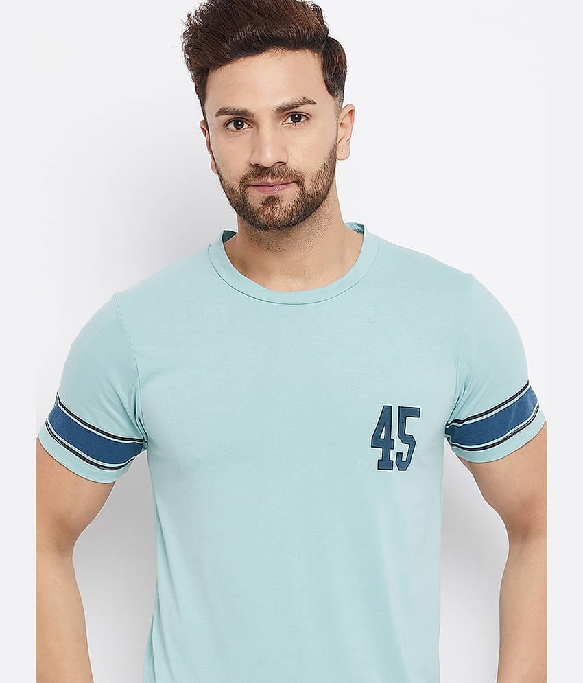 The Million Club Pack of 1 Polyester Regular Fit Men's T-Shirt ( Aqua Blue )