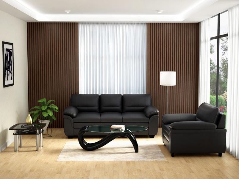 Caferia Coffee Table - Tempered Glass, Black