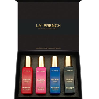 Sassy Luxury Perfume Gift Set for Women Set of 4 Mini Perfumes (20ml Each) | Long-Lasting & Luxurious Fragrances | Premium Combo Gift Set for Girls & Women | Perfect for Gifting & Everyday Elegance