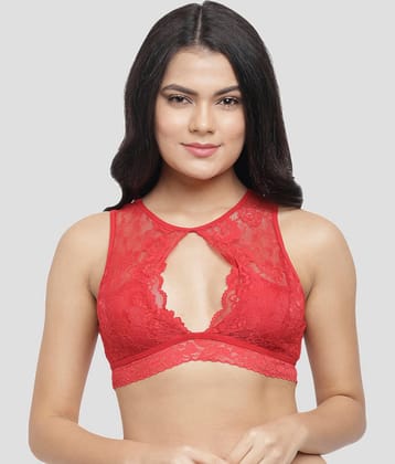 N-Gal Nylon Non Padded Women's Bralette Bra ( Red )