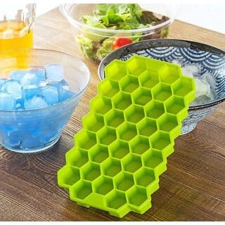 Flexible Honeycomb Shape 37 Cavity Ice Tray Mold Trays for Freezer Moulds Small Cubes Fridge Bar Soft Smooth Rubber Ice
