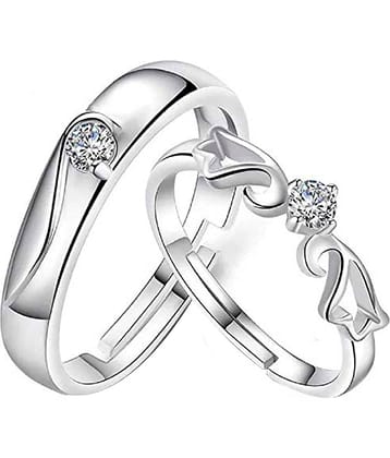 ShreejiHuf - Silver Couple Ring (Pack of 1)