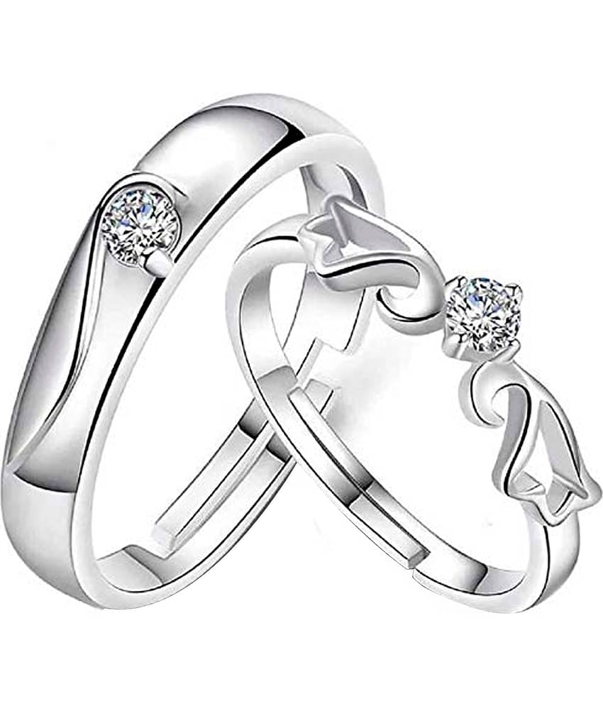 ShreejiHuf - Silver Couple Ring (Pack of 1)