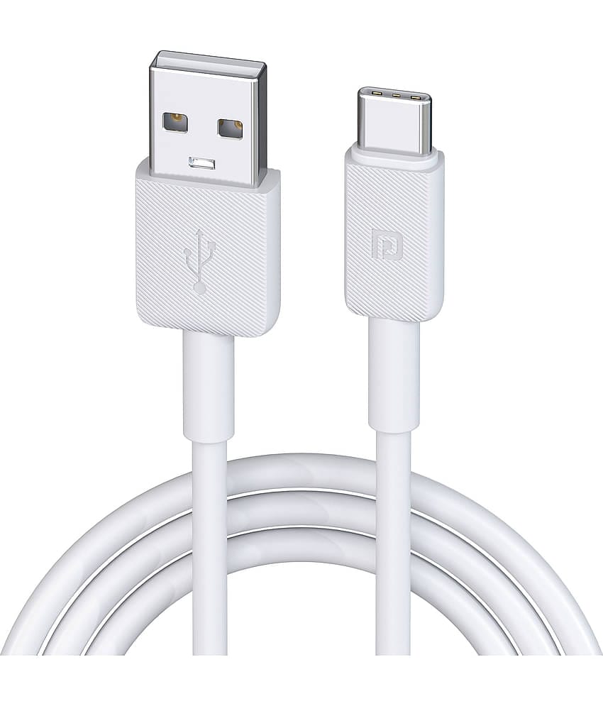 Portronics White 3A Type C Cable 1 Meter