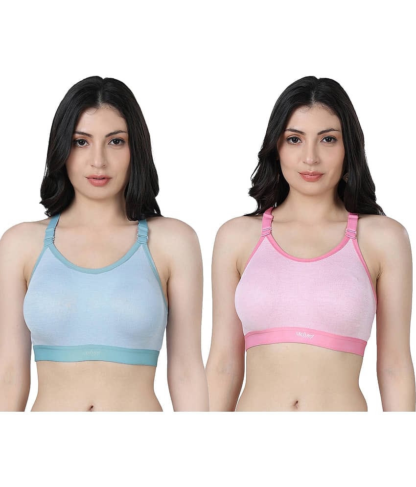 Ladyland Pack of 2 Lycra Lightly Padded T-Shirt Bra For Women ( Multicolor )