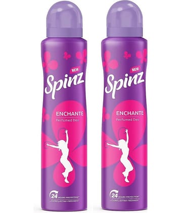 Spinz EXCHANTE DEO ,150ML EACH, PACK OF 2 Deodorant Spray for Unisex 300 ml ( Pack of 2 )