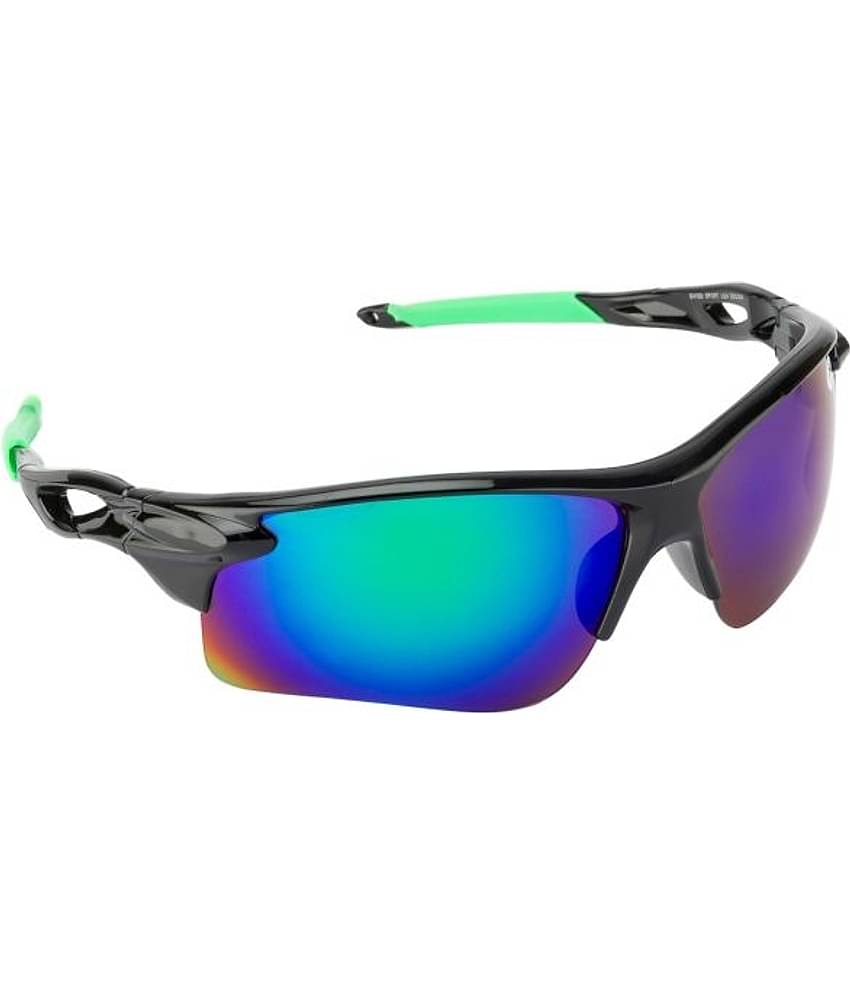 Fair-X Black Frame Green Mirror Sports Goggles For Men & Women