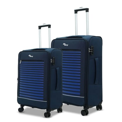 Sky Carry Stripe On 32-Piece Luggage Set | Expandable & Anti-Theft | 360 Dual Spinner Wheels | AVIATION GRADE Aluminium Telescopic Handle | Durable Twill Material (Blue) Sky Carry Stripe On 32-Piece Luggage Set | Expandable & Anti-Theft | 360 Dual Spinner Wheels | AVIATION GRADE Aluminium Telescopic Handle | Durable Twill Material (Blue)