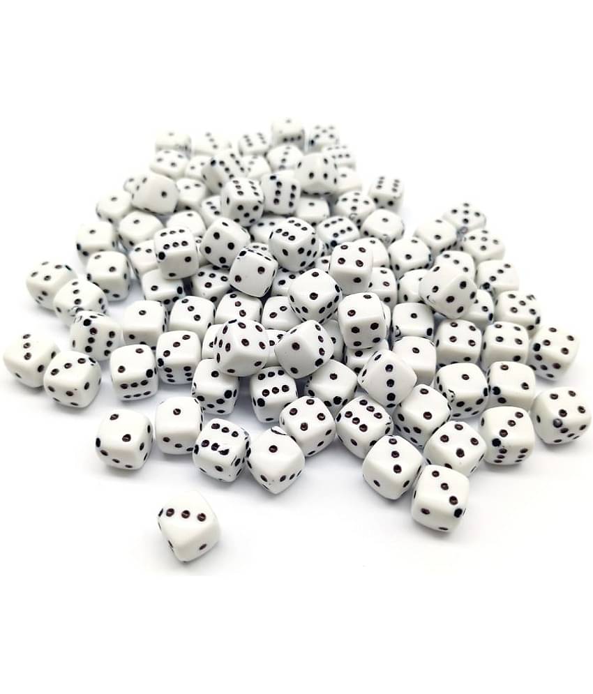 PRANSUNITA 7 mm White Dice Acrylic Square Cube Loose Spacer Beads for Jewelry Making, Bracelets, Necklaces, Key Chains, Beading, DIY, Art & Crafts & Homemade Gifts – Pack of 100 pcs