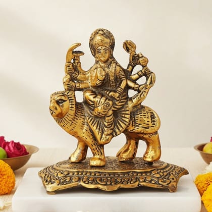 Aluminium Durga Ji God Idol � Traditional Showpiece for Puja & Gifting, Height : 5 Inch (ASMAS408 C)
