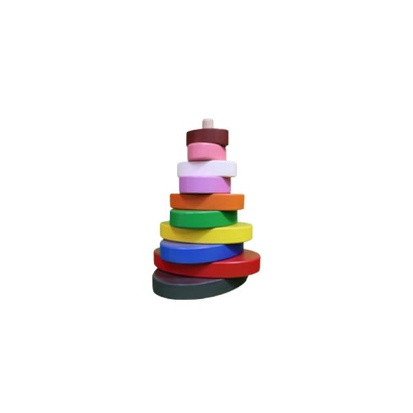 Wooden Multicolour Stacker Oval