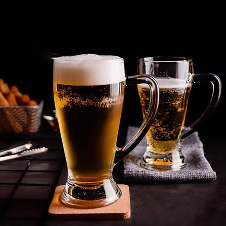 Juice Water Glass, Light Beer Clear Classic Pilsner Glass Set, Bar Weizen Wheat Glasses Juice, Mocktail, Tall for Party Pilsner Beer Juice Glass (400ML)