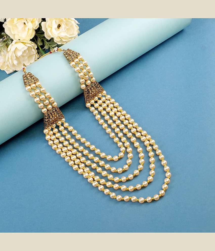 pearl beads Dulha groom sherwani Necklace/Moti Mala for Men for wedding | Exquisite Groom Mala | Perfect for Grooms