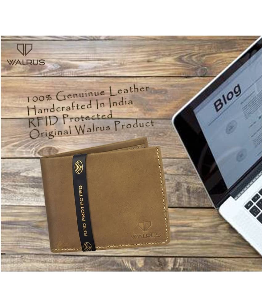 Walrus Leather Beige Casual Regular Wallet