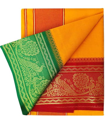 Feather Green Cotton Men's Dhoti Orange ( Pack of 1 )