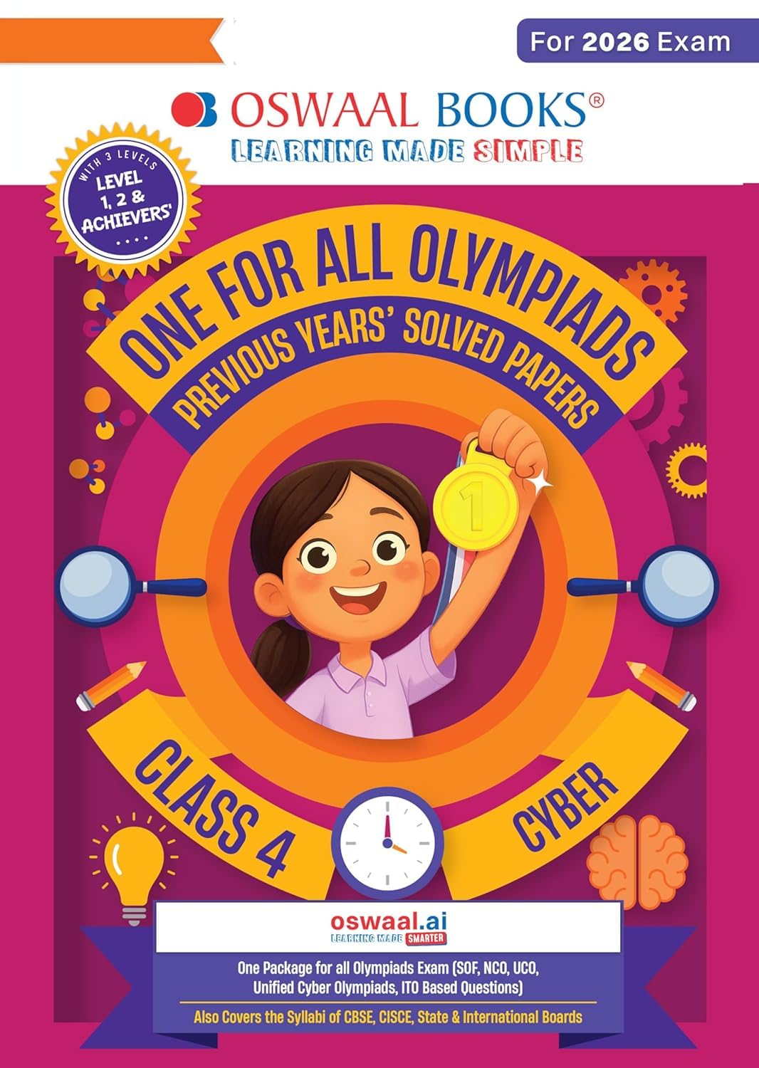 OSWAAL ONE FOR ALL OLYMPIADS CYBER CLASS 4 ||Chapter-wise Previous Years' Solved Papers || OLYCYB4|| 231221 ibn