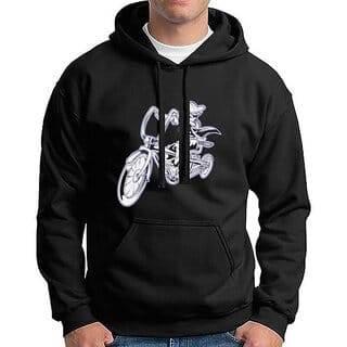 HIT SQUARE Men Black Printed Hooded Full Sleeve Sweatshirt