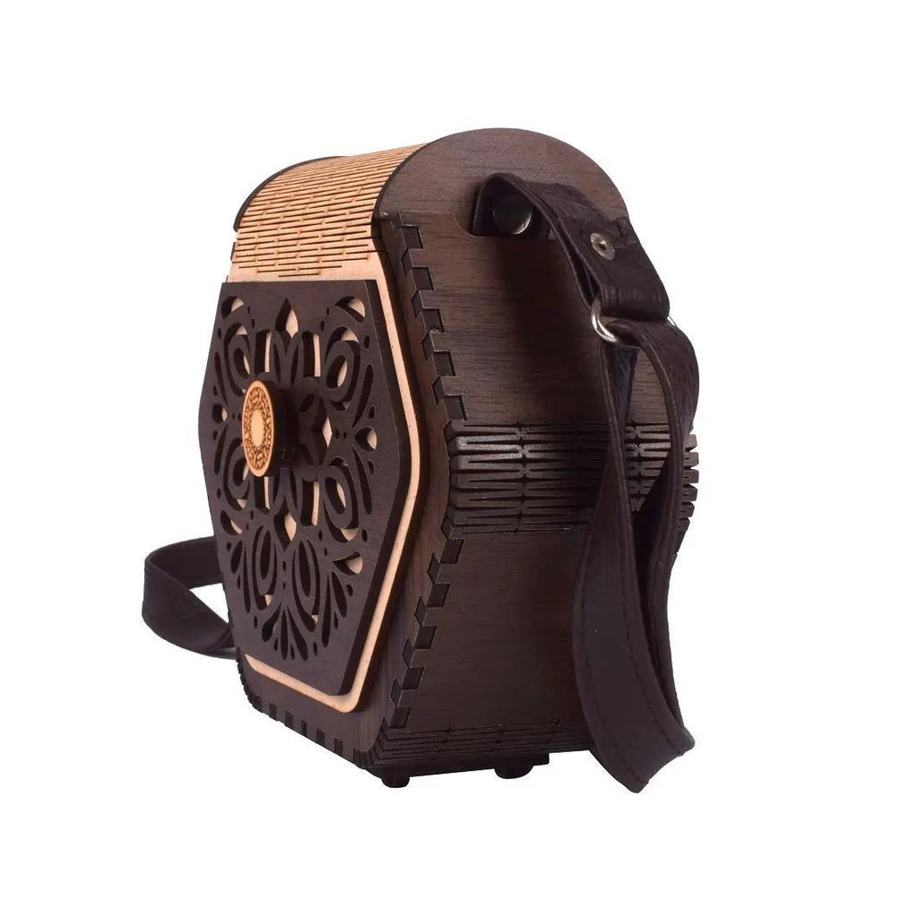 "Elegant Handcrafted Hexagonal Wooden Handbag with Floral Design - Perfect Rakhi Festival Gift"