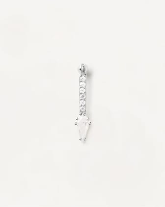 Floating Stone On A Bar - stud earring