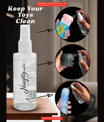 Naughty Nights Sex Toy Cleaner Non Toxic Dildo- Vibrator Cleaner Easy to use Water Based Non Sticky Sex Toy Cleaner Spray-50ml
