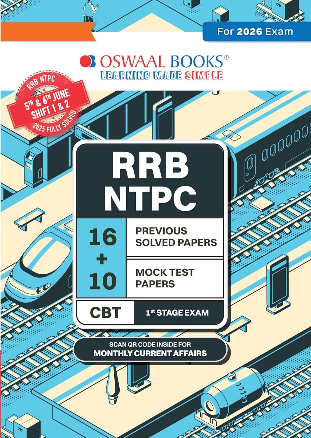 OSWAAL RRB NTPC 16 PREVIOUS YEAR PAPERS AND 10 MOCK TEST PAPER FOR 2026 EXAMS