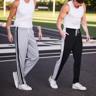 Men's Athletic Pants - Lightweight Breathable Joggers with Elastic Waistband