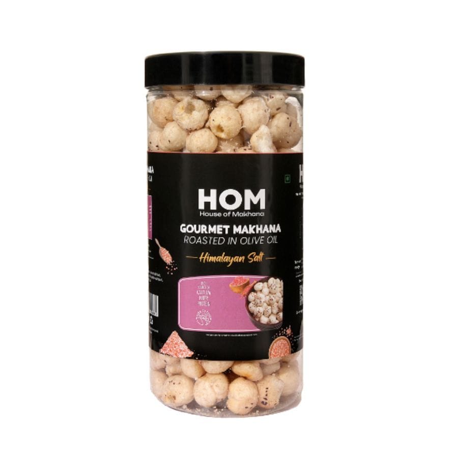 GOURMET MAKHANA ROASTED IN OLIVE OIL - HIMALAYAN SALT - 65 gm - One jar of roasted makhana