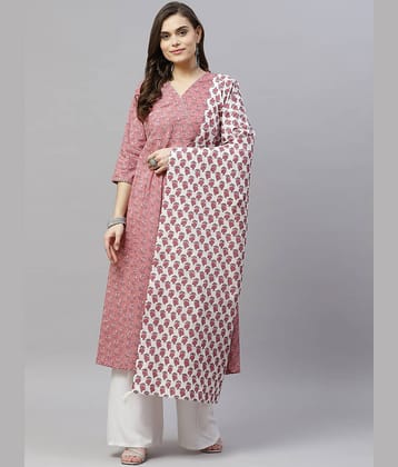miravan - Pink Cotton Women's Angrakha Kurti ( Pack of 1 )