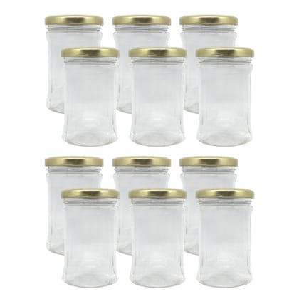 Puramio 250 ml Pet Jar With Golden Metal Cap - (Set of 12)