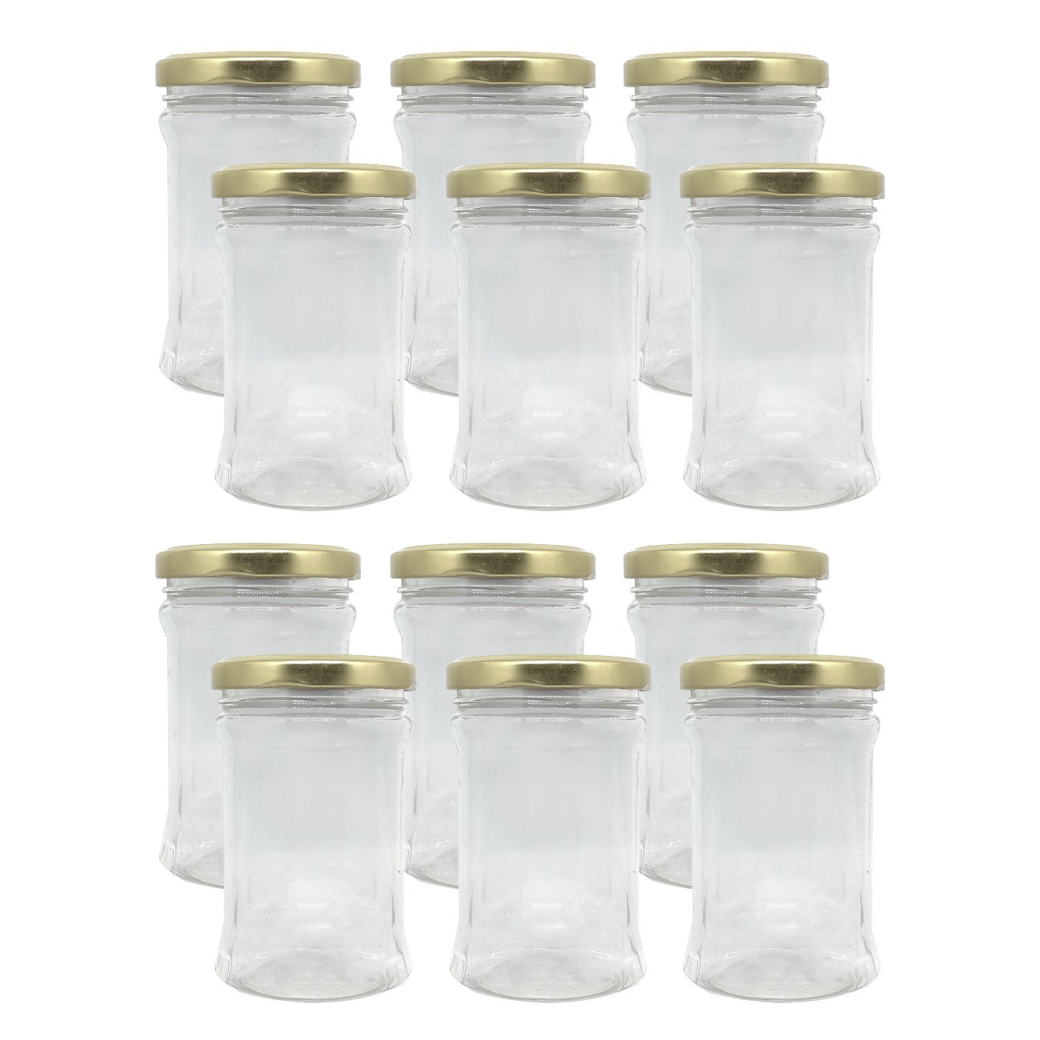 Puramio 250 ml Pet Jar With Golden Metal Cap - (Set of 12)