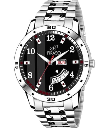 PIRASO Silver Stainless Steel Analog Men's Watch