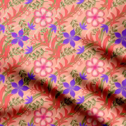 Salmon Floral-Cotton