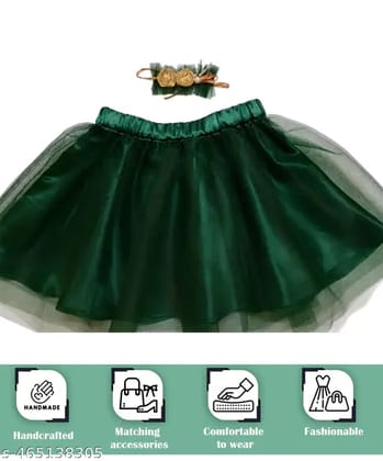 Tulle Net Ballet Skirt - Bottle Green with matching accessories