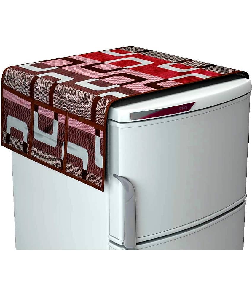 Polyester Fridge Top Cover 55x97 Cm (Pack of 1) - Brown
