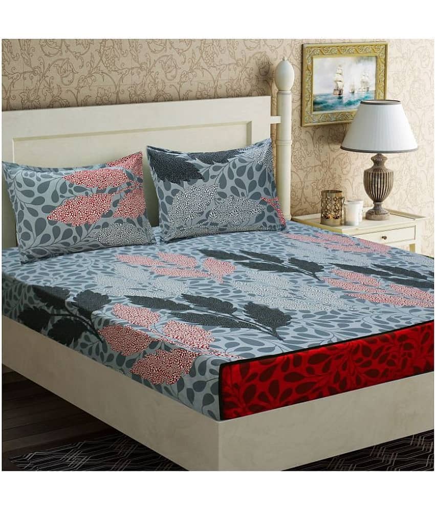 Home Candy Cotton King Bedsheet ( Grey )