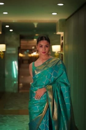 Unique Zari Woven Design Soft Silk Jacquard Saree